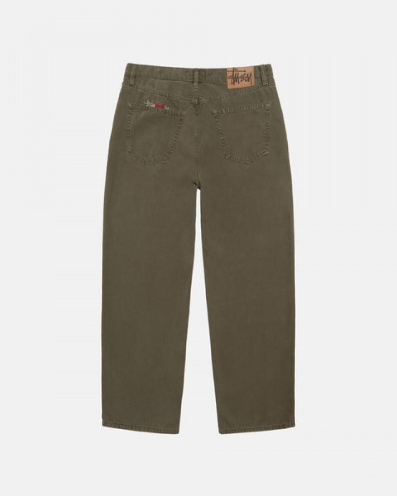 Stussy Big Ol' Jean Washed Canvas Denim Herren Olivgrün Österreich | IZV-2044