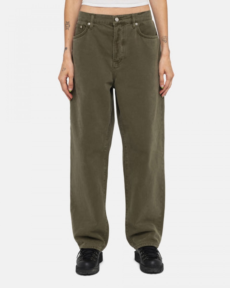 Stussy Big Ol' Jean Washed Canvas Hose Damen Olivgrün Österreich | MHI-0712