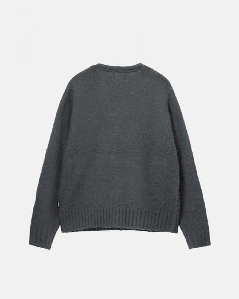 Stussy Brushed Cardigan Pullover Damen Charcoal Österreich | FCY-8115