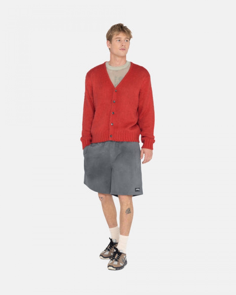 Stussy Brushed Cardigan Pullover Damen Rot Österreich | PKI-9870