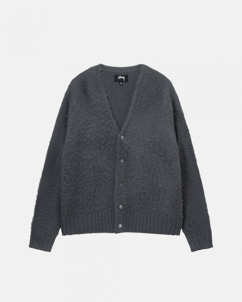 Stussy Brushed Cardigan Pullover Herren Charcoal Österreich | LQF-3554