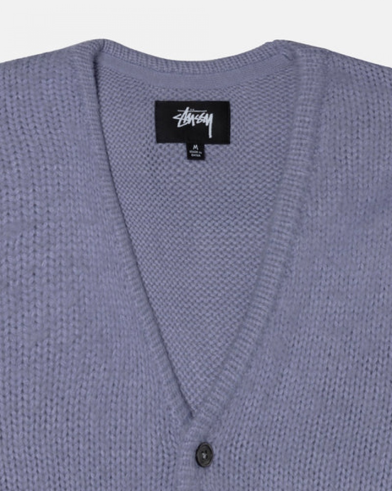 Stussy Brushed Cardigan Pullover Herren Lila Österreich | NCR-2424