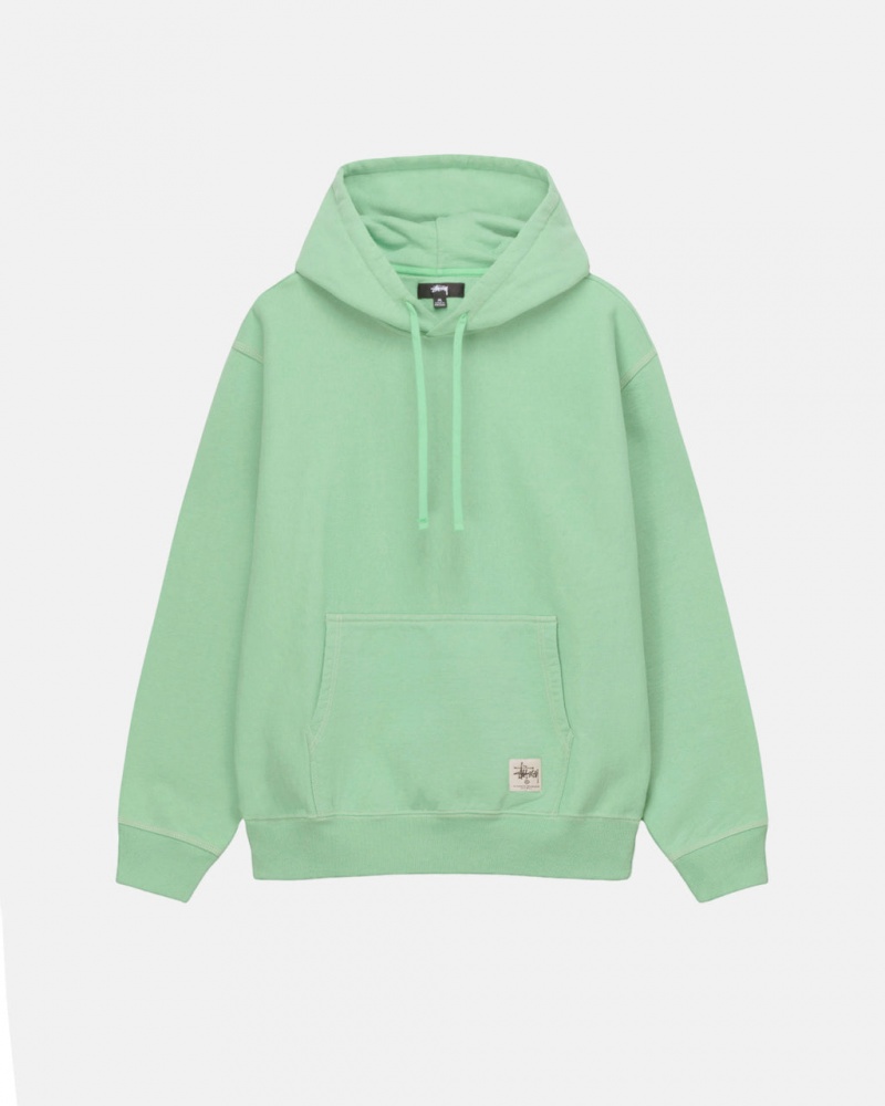 Stussy Contrast Stitch Label Hood Sweatshirts Herren Grün Österreich | AGJ-0934