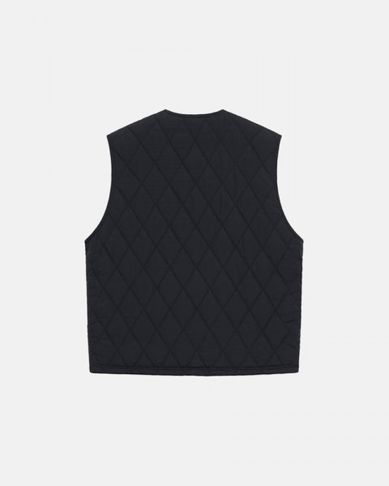 Stussy Diamond Gesteppt Vest Weste Damen Schwarz Österreich | MPS-7490