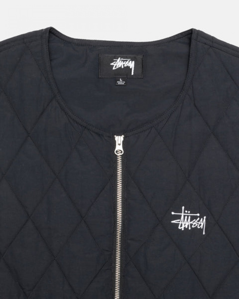 Stussy Diamond Gesteppt Vest Weste Damen Schwarz Österreich | MPS-7490