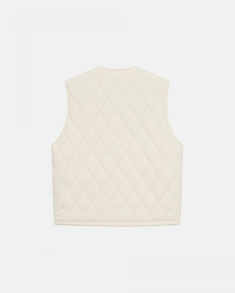 Stussy Diamond Gesteppt Vest Weste Damen Weiß Österreich | GKN-0126