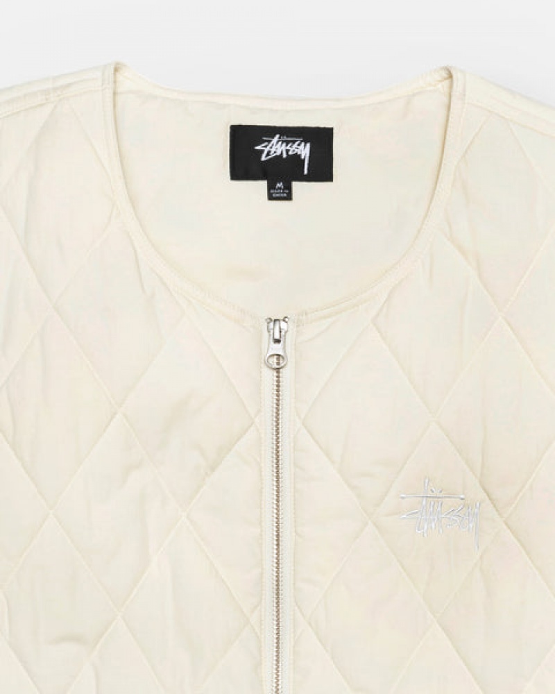 Stussy Diamond Gesteppt Vest Weste Damen Weiß Österreich | GKN-0126