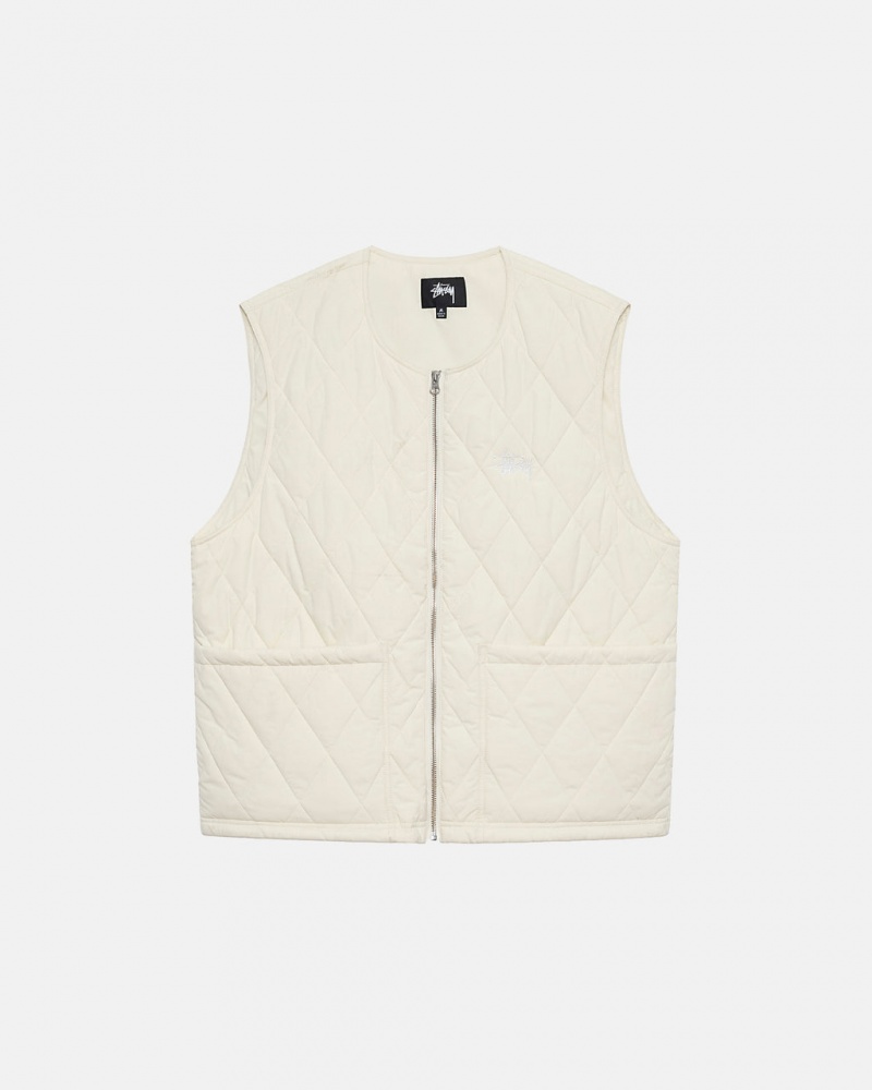 Stussy Diamond Gesteppt Vest Weste Damen Weiß Österreich | GKN-0126