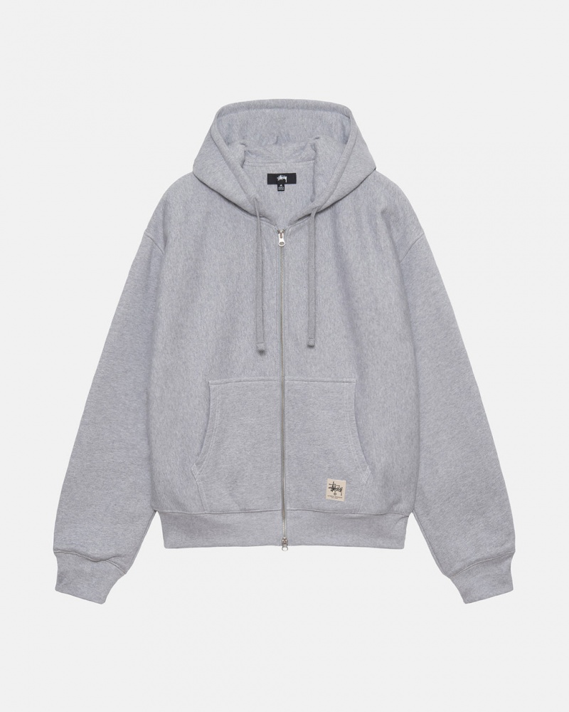 Stussy Double Face Label Zip Hoodie Hoodie Herren Grau Österreich | ZSJ-1708