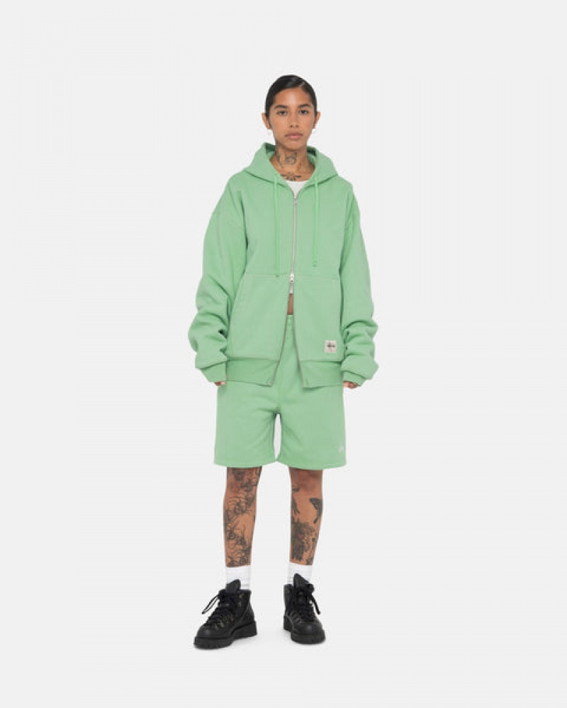 Stussy Double Face Label Zip Hoodie Hoodie Damen Grün Österreich | DRE-6228