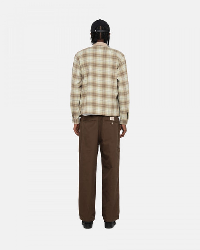 Stussy Frank Plaid Zip Shirt Hemd Herren Braun Österreich | DFZ-1021