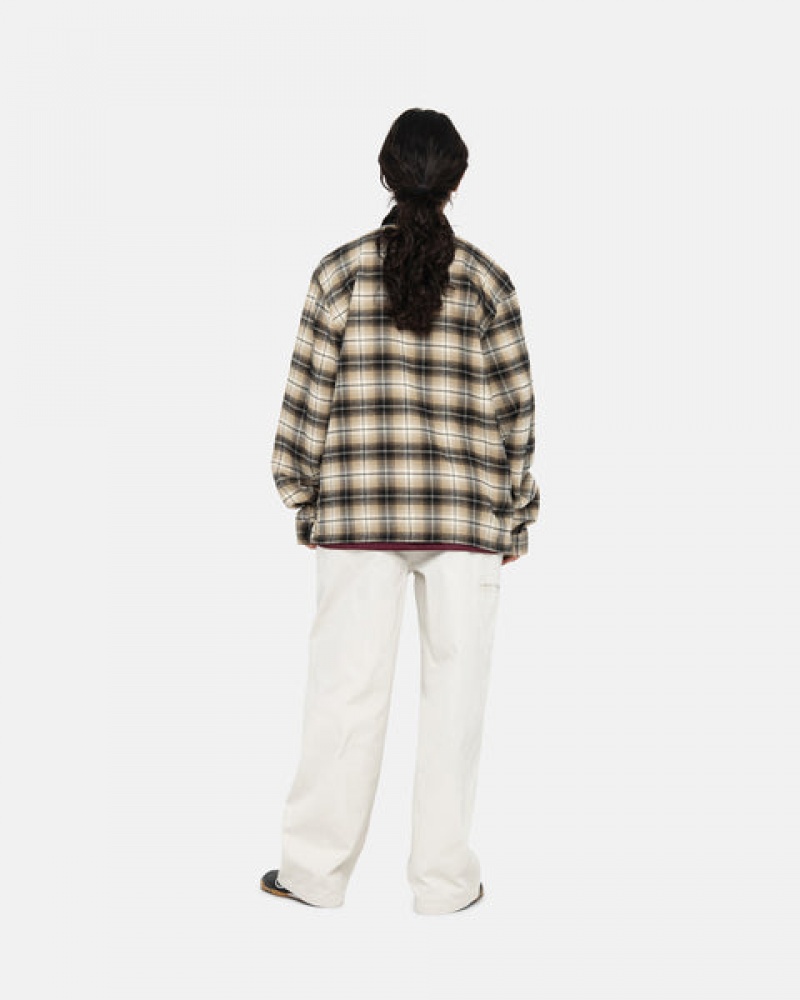 Stussy Frank Plaid Zip Shirt Hemd Herren Dunkelgrau Österreich | URG-2774