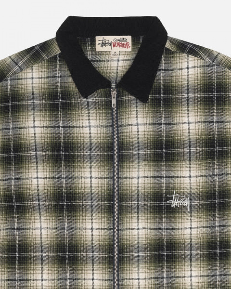 Stussy Frank Plaid Zip Shirt Hemd Herren Dunkelgrau Österreich | URG-2774