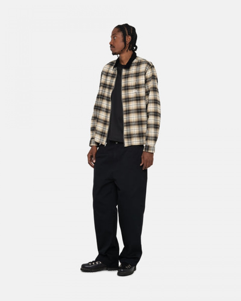 Stussy Frank Plaid Zip Shirt Hemd Herren Dunkelgrau Österreich | URG-2774