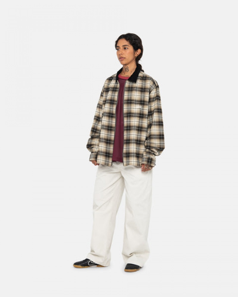 Stussy Frank Plaid Zip Shirt Hemd Herren Dunkelgrau Österreich | URG-2774