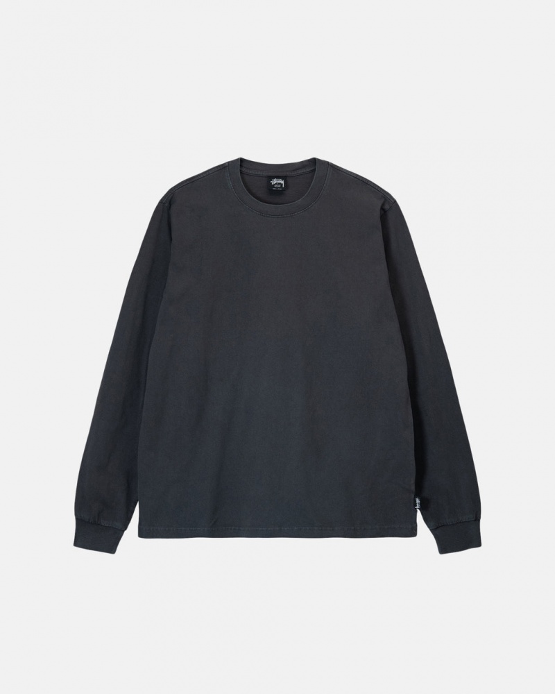 Stussy Heavyweight Pigment Dyed Ls Crew Tees Damen Schwarz Österreich | SDR-3388