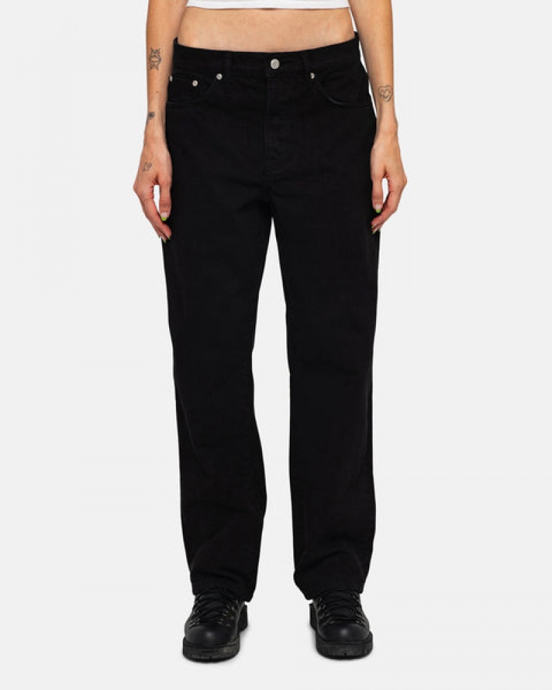 Stussy Klassische Jean Overdyed Denim Damen Schwarz Österreich | HLC-5541