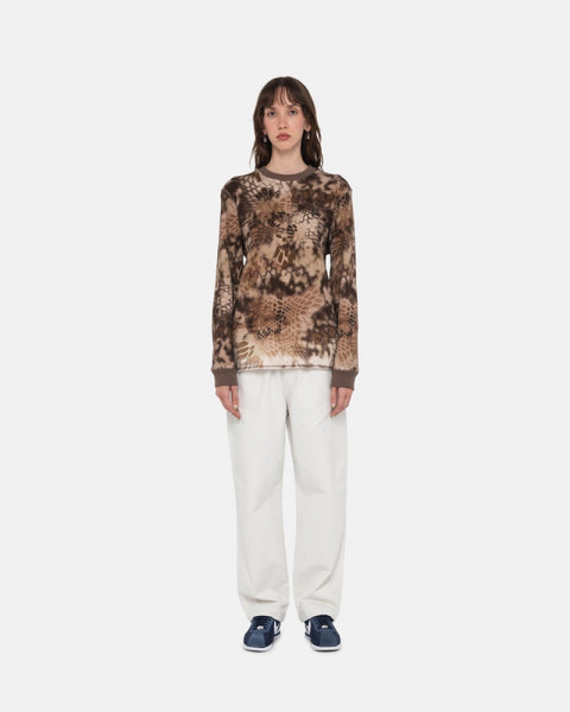 Stussy Kryptek Camo LS Thermal Oberteile Damen Braun Österreich | ZIQ-9156