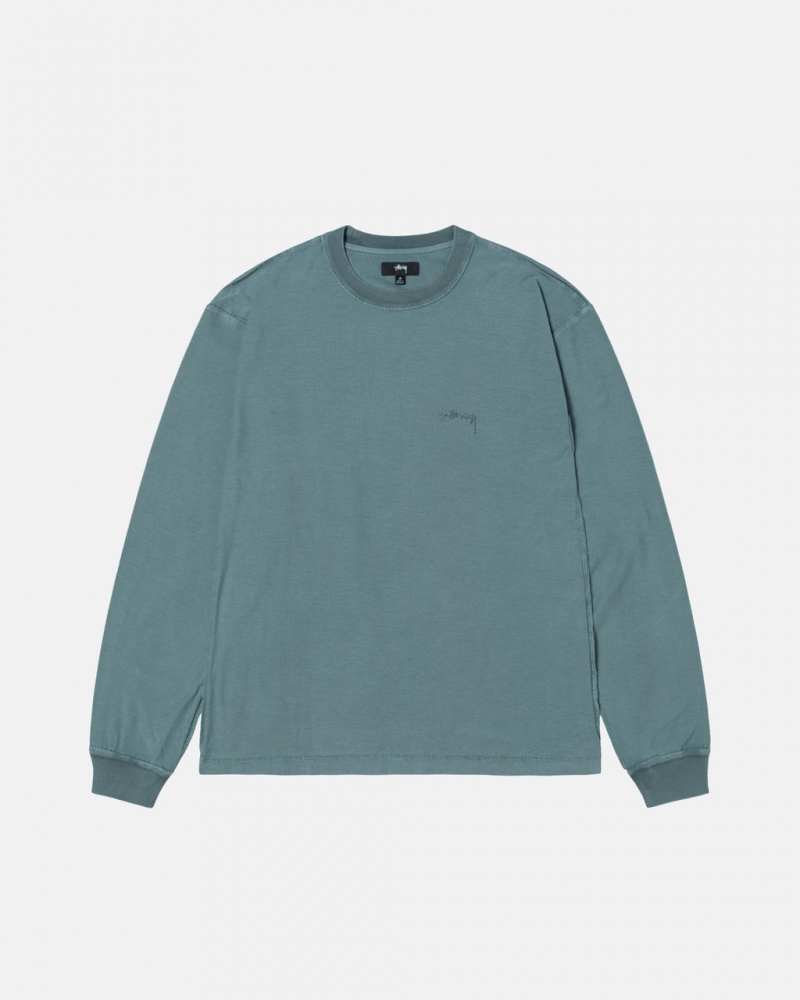 Stussy Lazy Ls Tee Oberteile Herren Türkis Österreich | GIO-6120