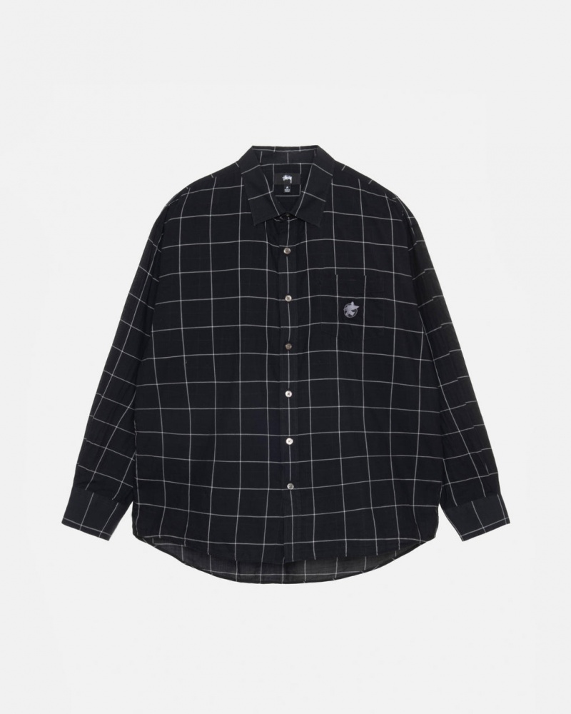 Stussy Light Weight Klassische Shirt Hemd Herren Schwarz Österreich | GBY-9945