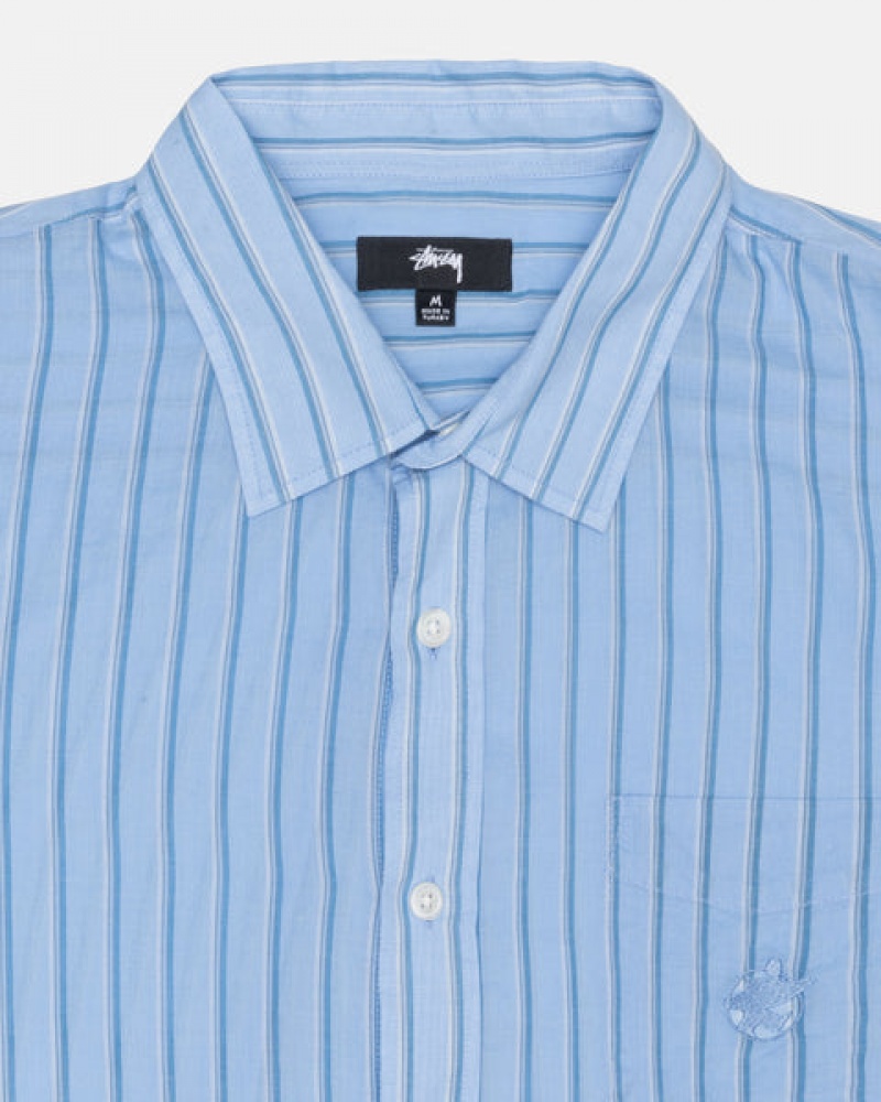 Stussy Light Weight Klassische Shirt Hemd Herren Blau Österreich | LJI-2702