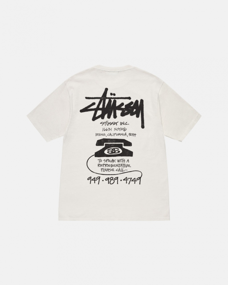 Stussy Old Phone Tee Pigment Dyed Tees Damen Beige Österreich | IUB-2430