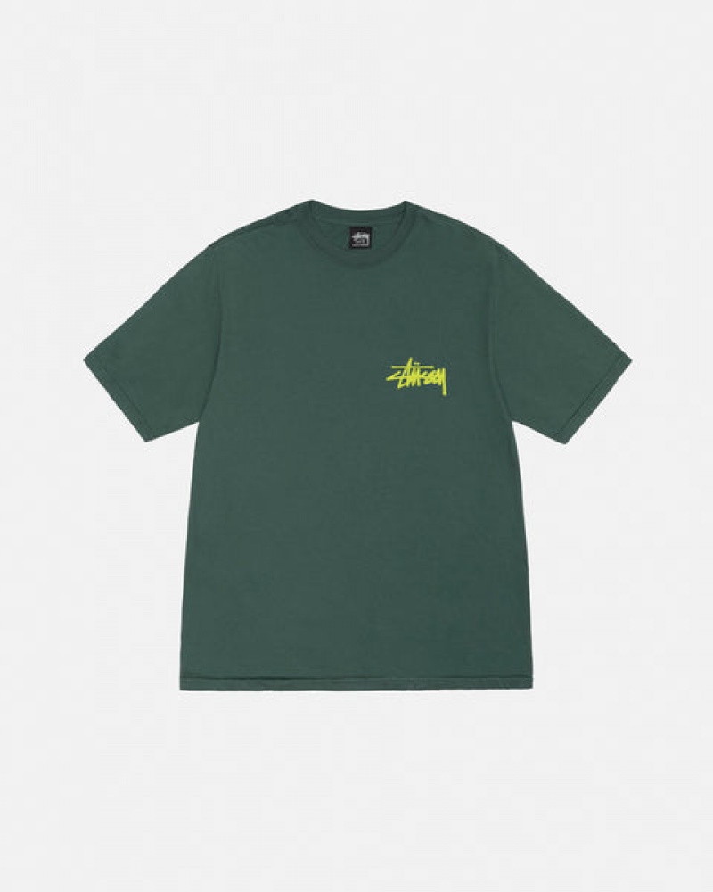 Stussy Old Phone Tee Pigment Dyed Tees Damen Grün Österreich | BZK-1844