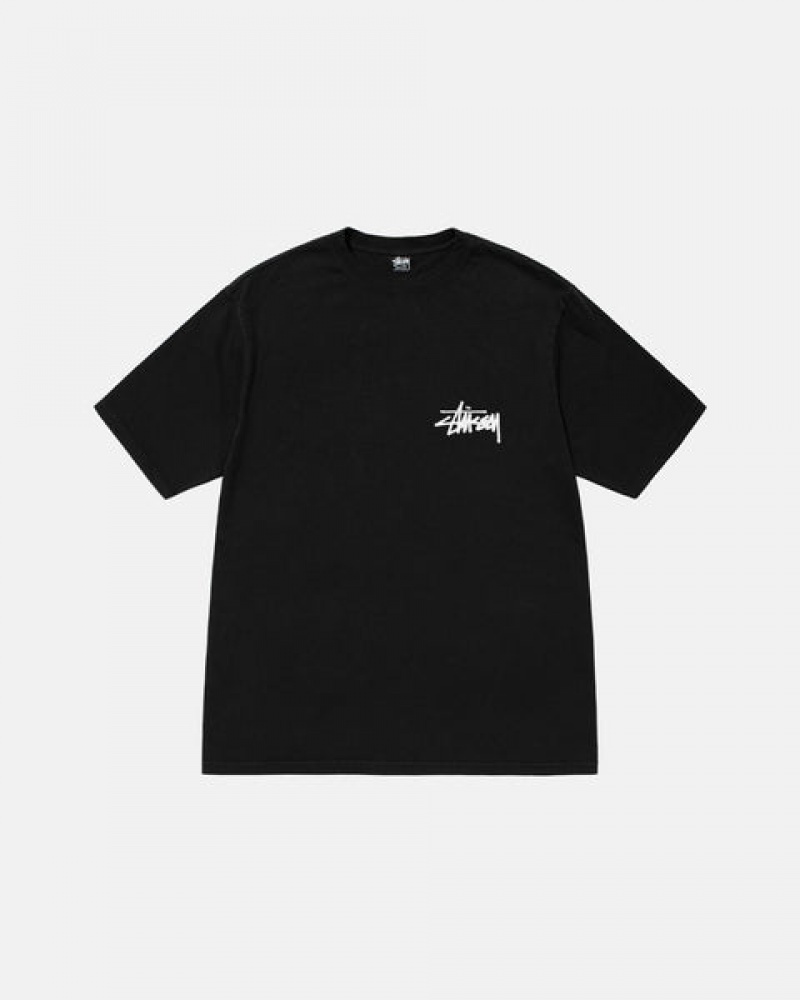 Stussy Old Phone Tee Pigment Dyed Tees Herren Schwarz Österreich | LLX-1865