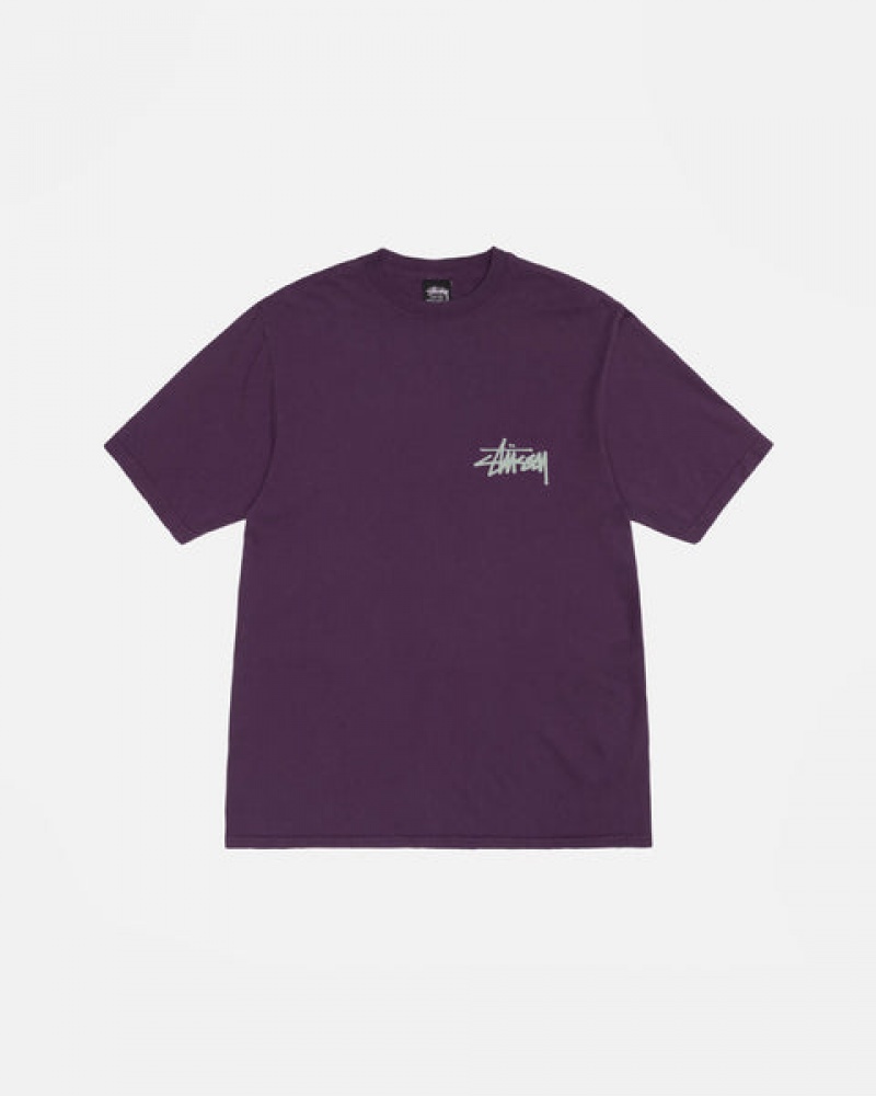 Stussy Old Phone Tee Pigment Dyed Tees Herren Lila Österreich | GFY-5048