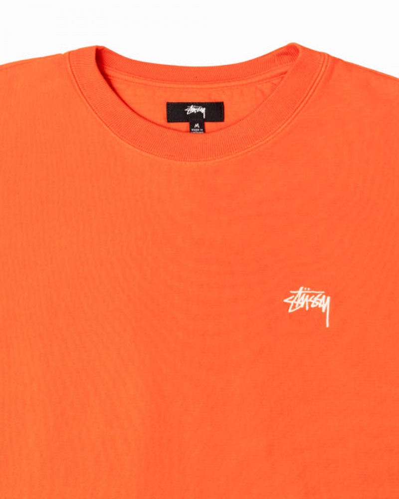 Stussy Overdyed Stock Logo Crew Sweatshirts Herren Orange Österreich | RPV-9393