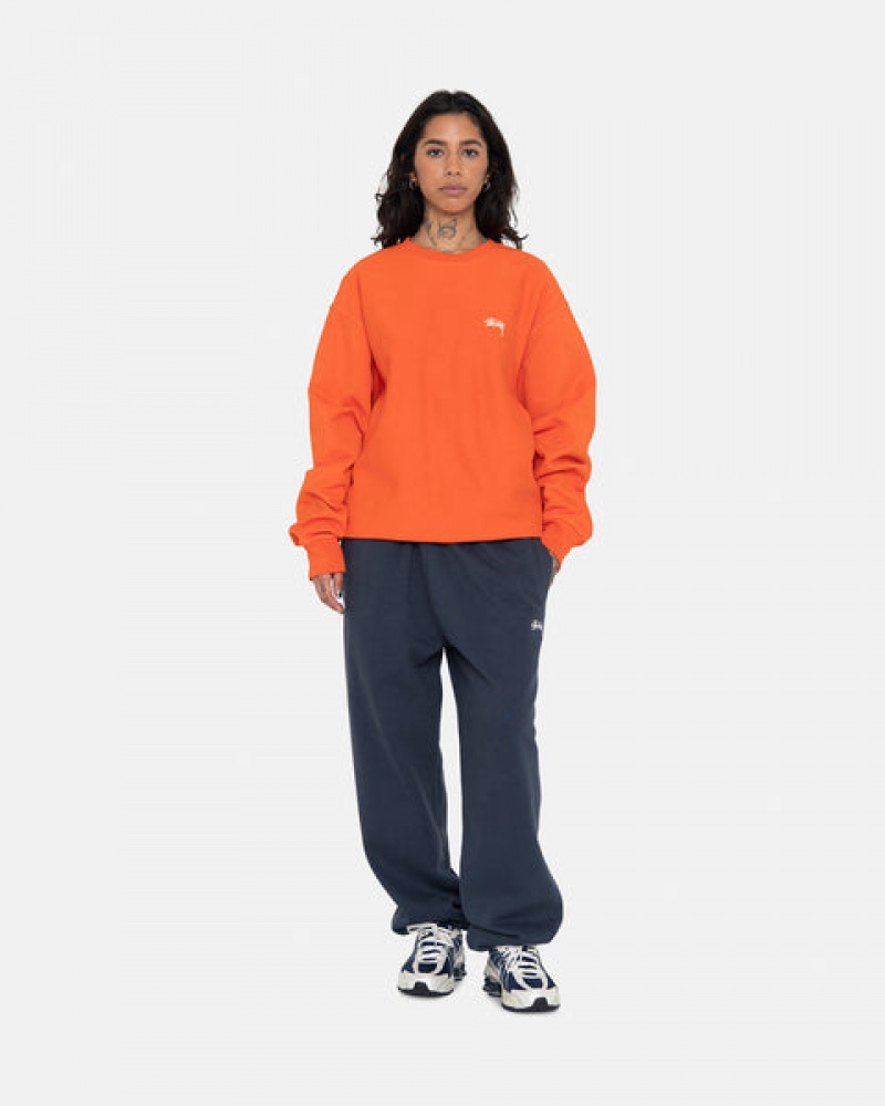 Stussy Overdyed Stock Logo Crew Sweatshirts Herren Orange Österreich | RPV-9393