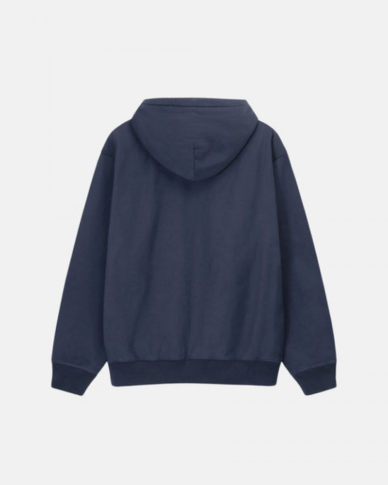 Stussy Overdyed Stock Logo Hoodie Hoodie Herren Navy Österreich | PEO-2893