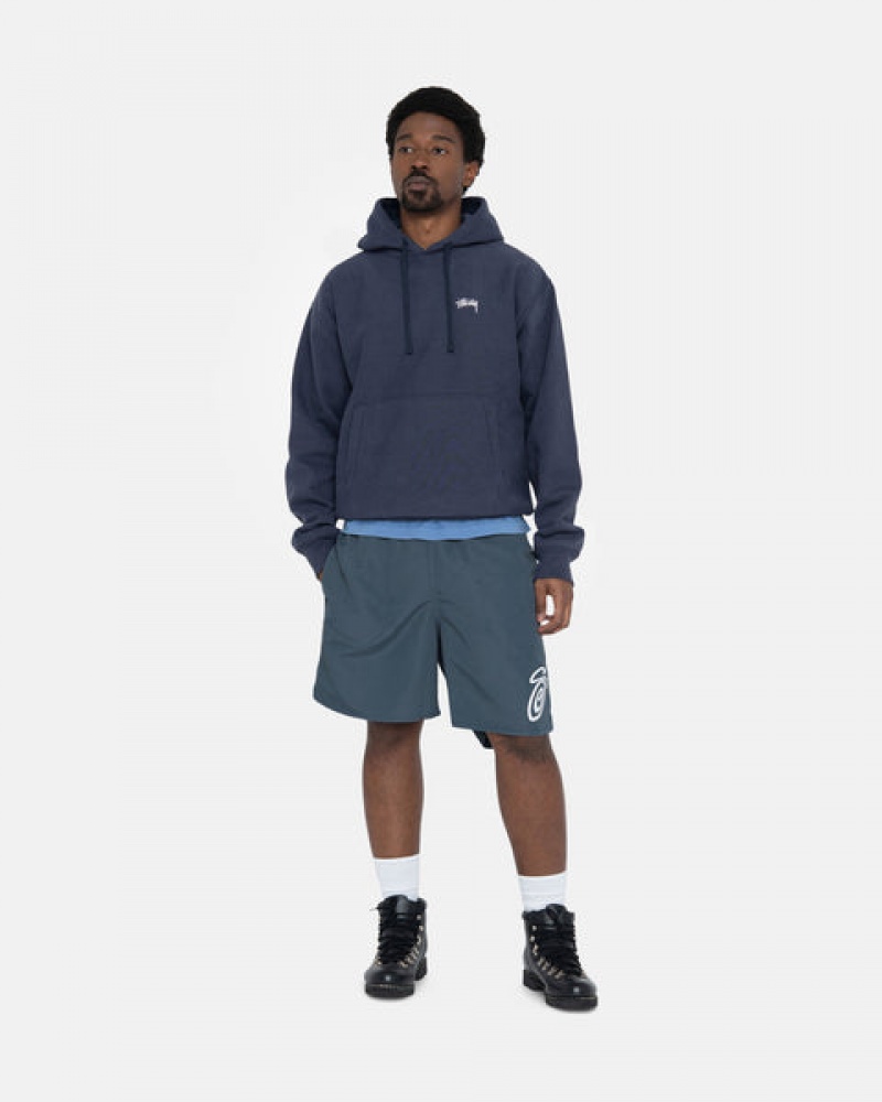 Stussy Overdyed Stock Logo Hoodie Hoodie Damen Navy Österreich | UNM-2199