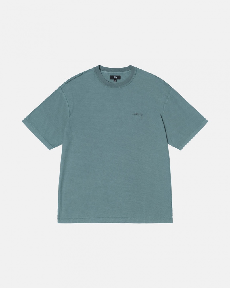 Stussy Pig. Dyed Inside Out Crew Tees Herren Türkis Österreich | LRK-1008