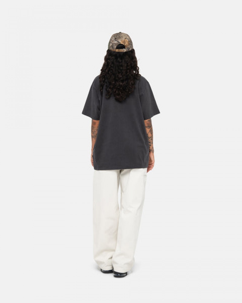 Stussy Pigment Dyed Crew Oberteile Damen Schwarz Österreich | AGW-1100