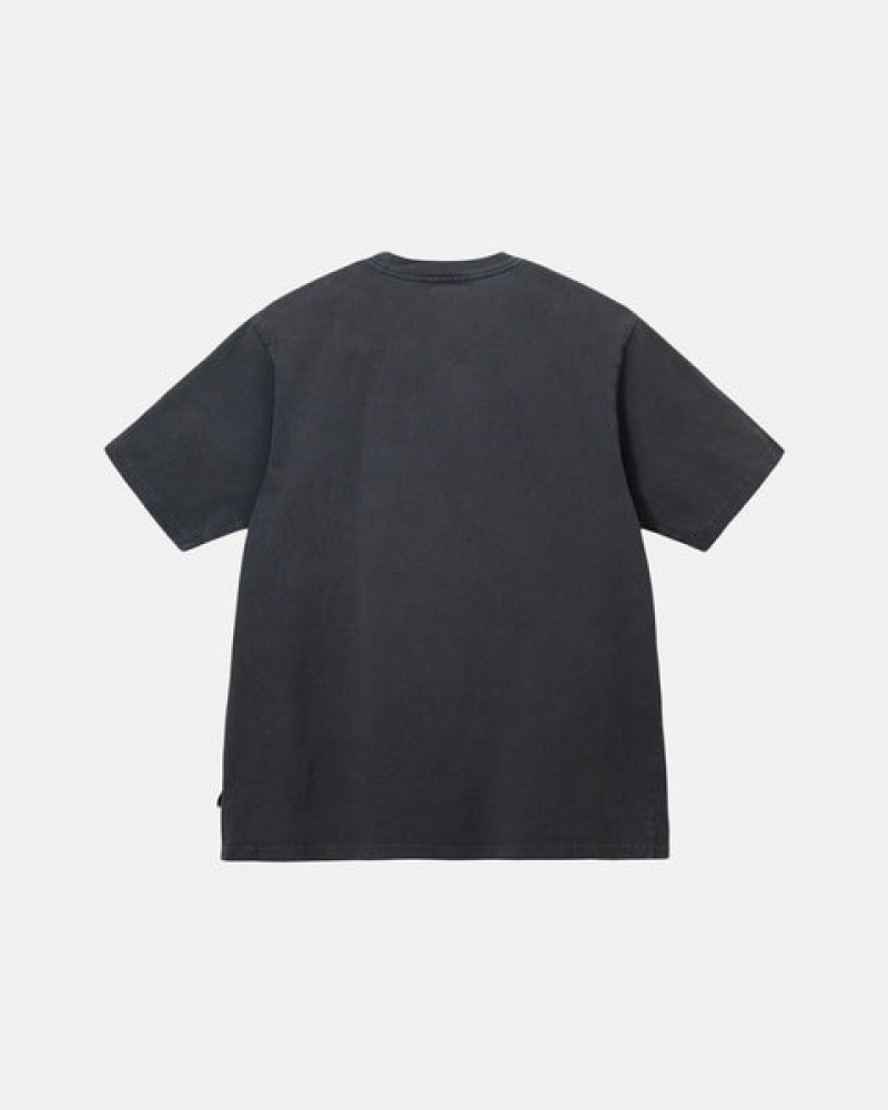 Stussy Pigment Dyed Crew Tees Damen Schwarz Österreich | WDD-3457