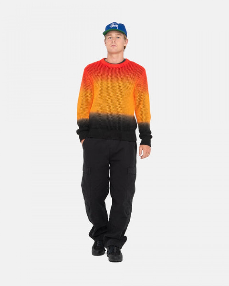 Stussy Pigment Dyed Loose Gauge Knit Pullover Pullover Damen Schwarz Rot Österreich | LXF-7667