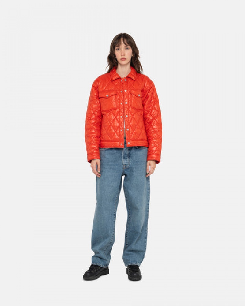 Stussy Ranch Jacket Gesteppt Nylon Jacken Herren Rot Österreich | MOS-3620