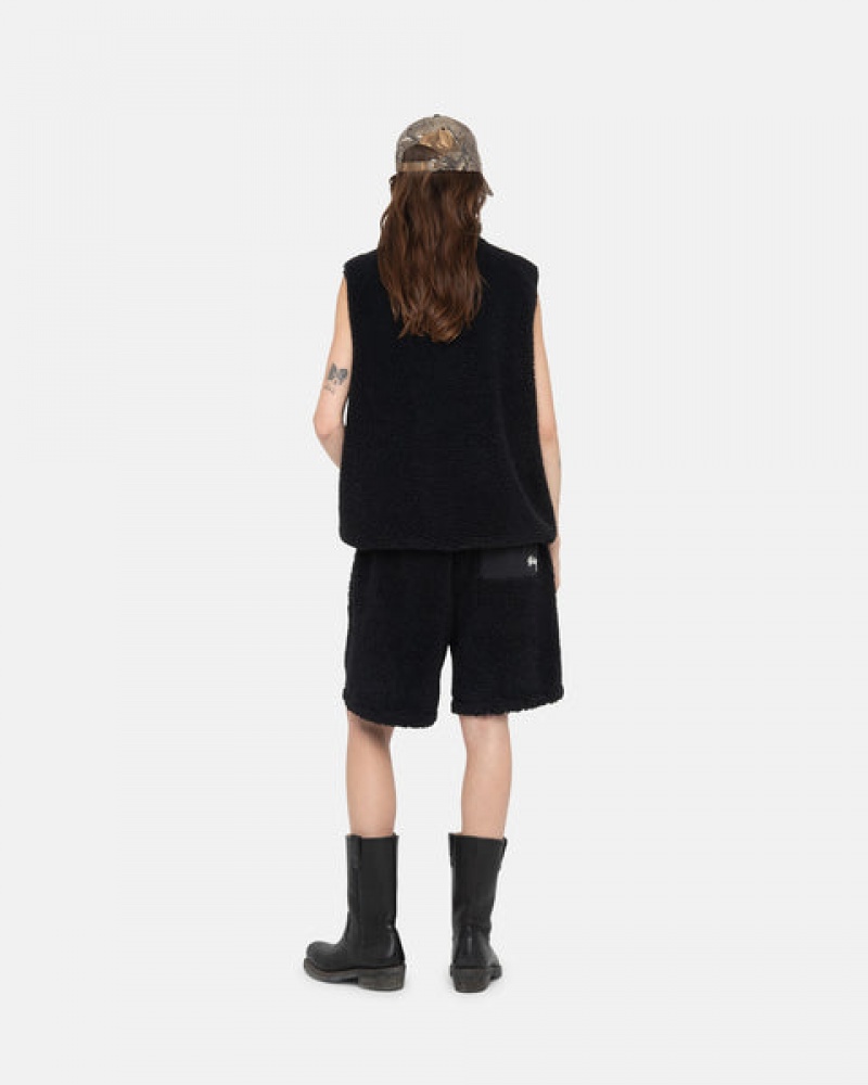 Stussy Sherpa Kurzes Kurze Hose Damen Schwarz Österreich | AQR-1550