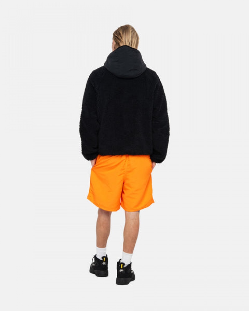 Stussy Sherpa Paneled Mit Kapuze Jacket Jacken Herren Schwarz Österreich | AOR-6094