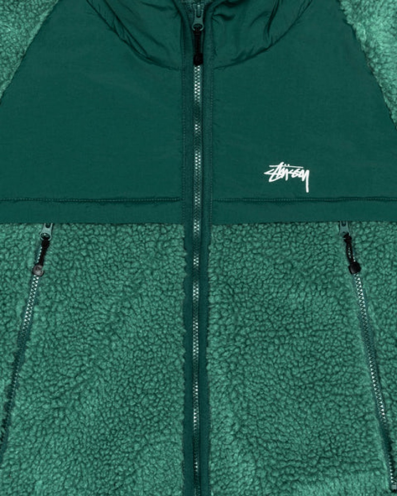 Stussy Sherpa Paneled Mit Kapuze Jacket Jacken Herren Türkis Österreich | NTI-0730