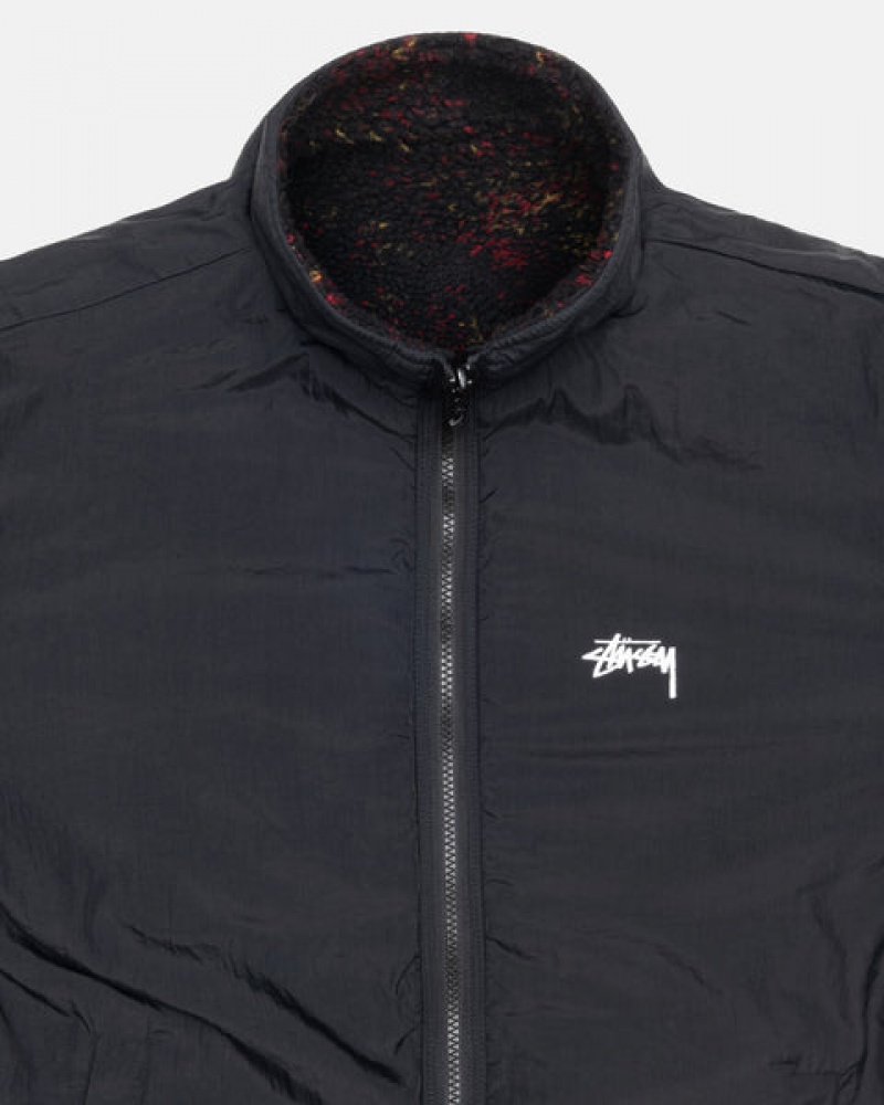 Stussy Sherpa Reversible Jacket Jacken Herren Schwarz Rot Österreich | AGK-4495