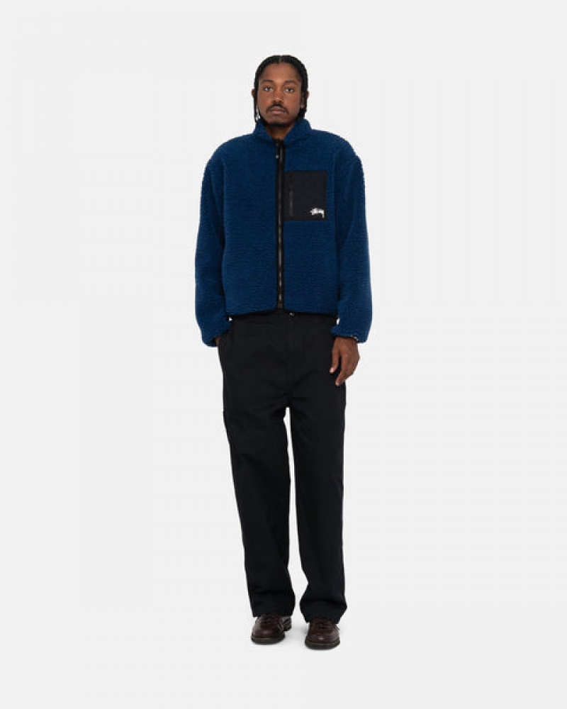 Stussy Sherpa Reversible Jacket Jacken Herren Blau Österreich | BDK-3226