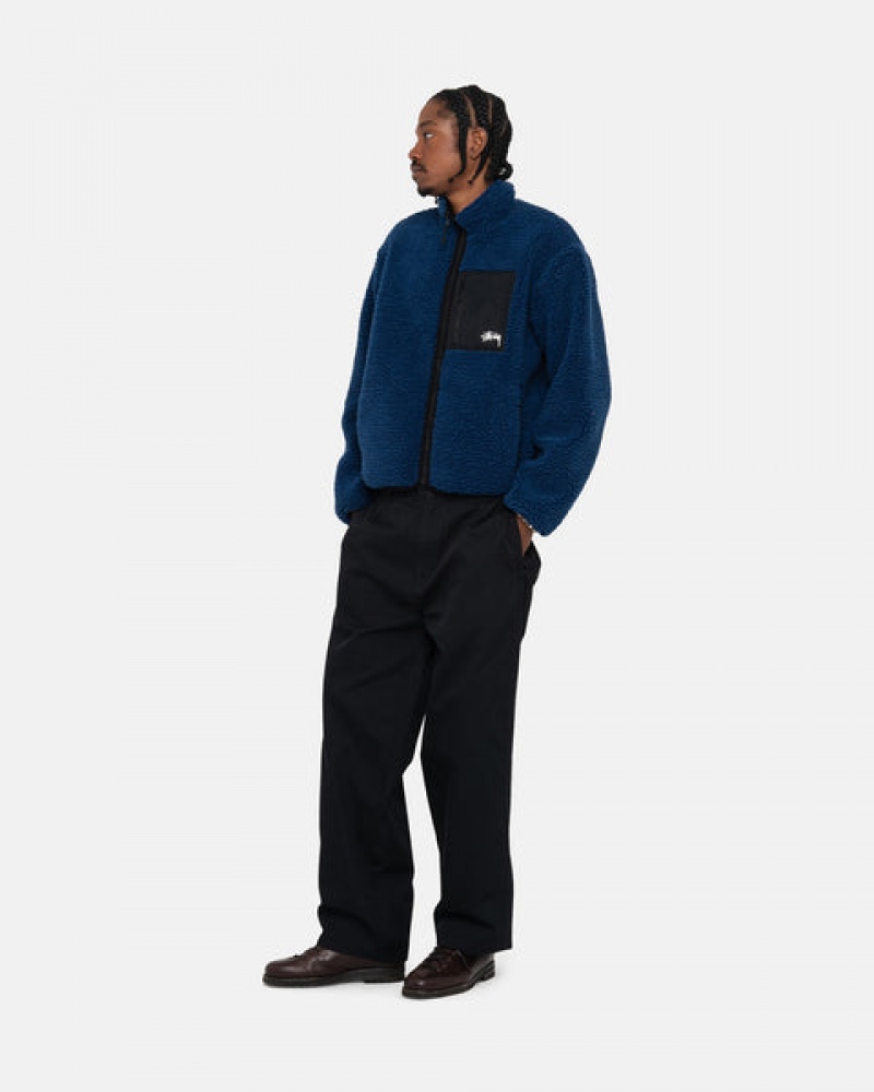 Stussy Sherpa Reversible Jacket Jacken Herren Blau Österreich | BDK-3226