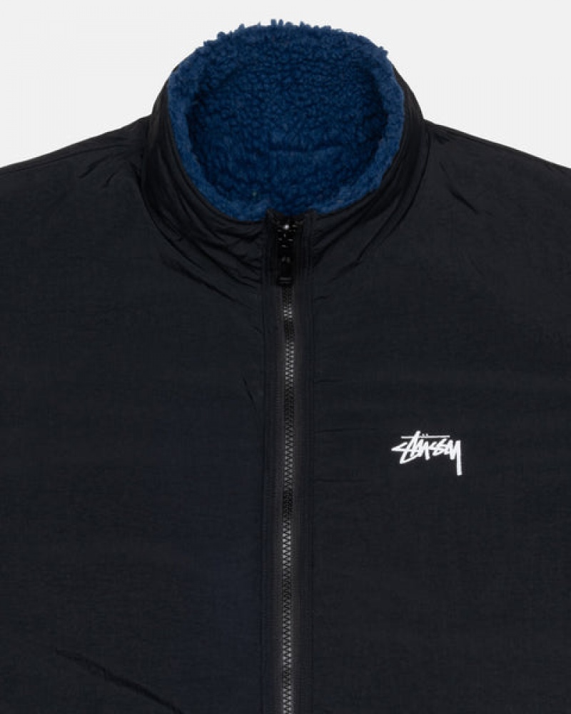 Stussy Sherpa Reversible Jacket Jacken Herren Blau Österreich | BDK-3226