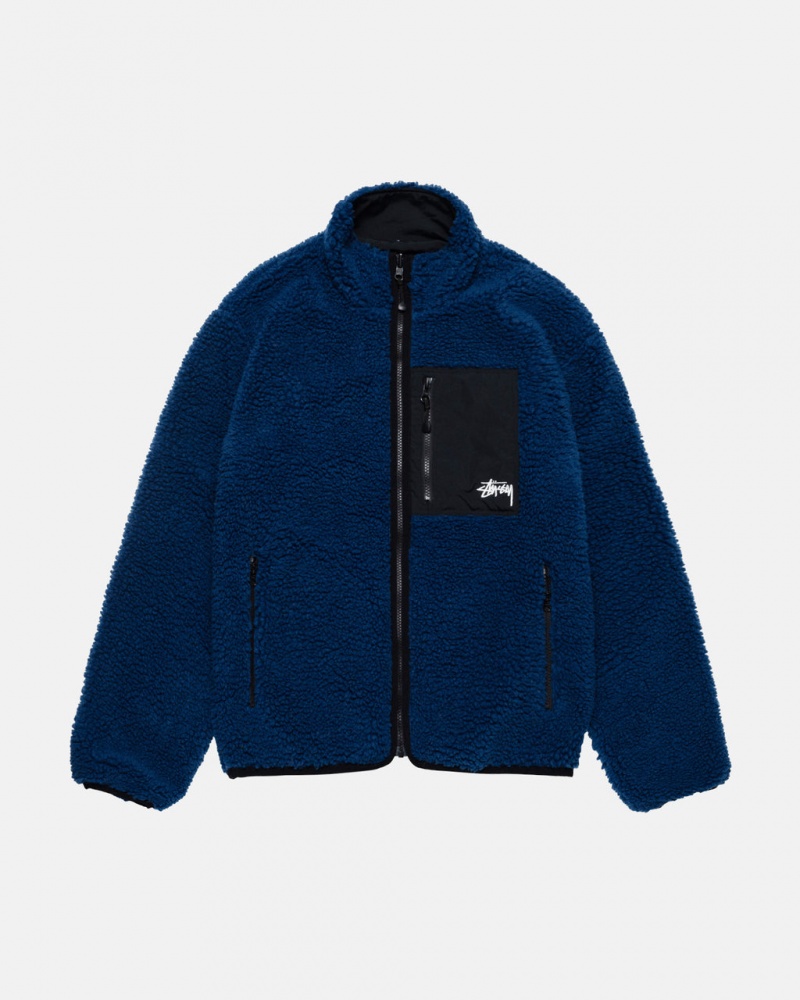 Stussy Sherpa Reversible Jacket Jacken Herren Blau Österreich | BDK-3226