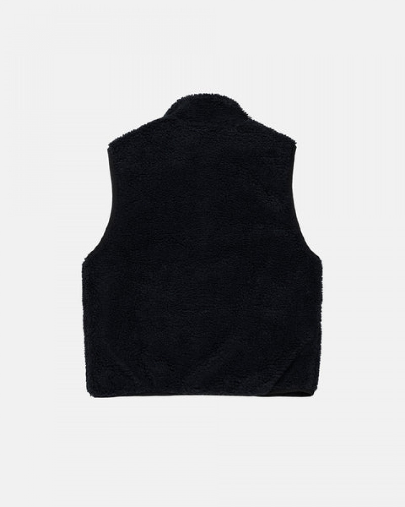 Stussy Sherpa Reversible Vest Weste Damen Schwarz Österreich | PDH-6563