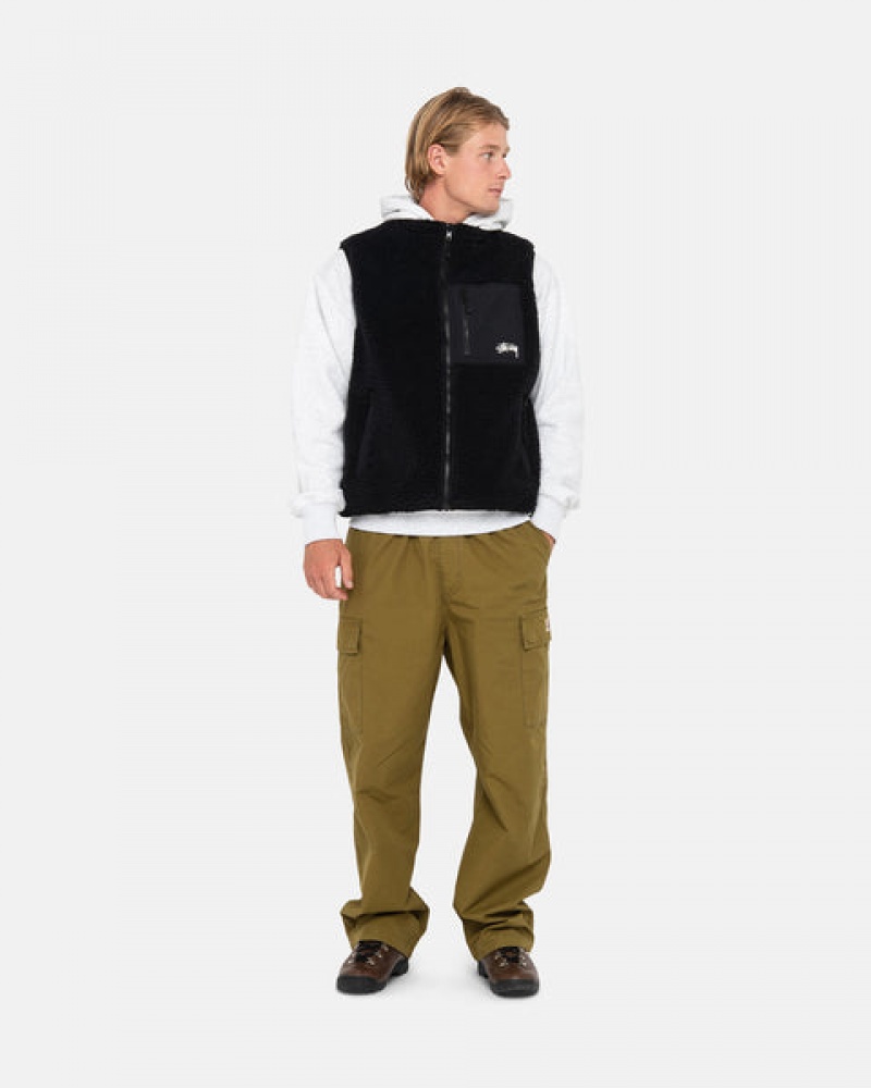 Stussy Sherpa Reversible Vest Weste Damen Schwarz Österreich | PDH-6563