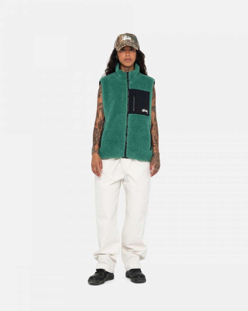 Stussy Sherpa Reversible Vest Weste Damen Türkis Österreich | FKT-6908