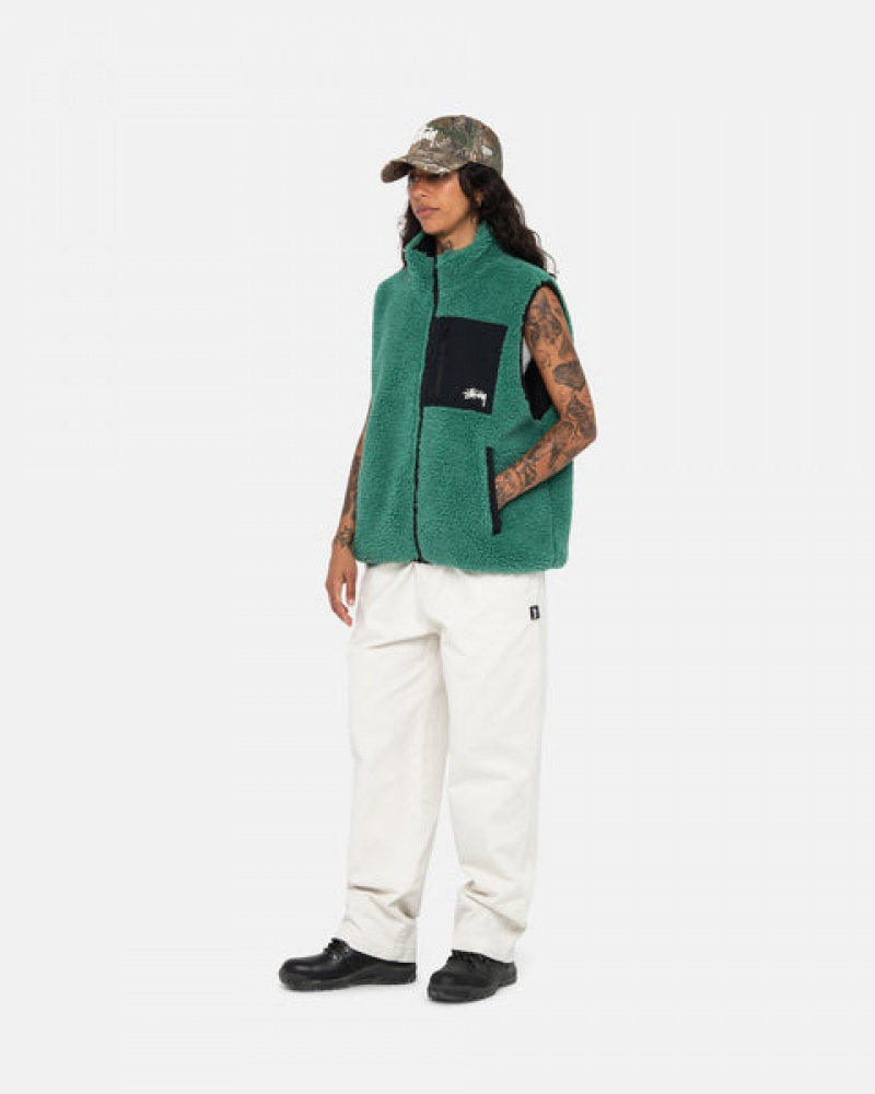 Stussy Sherpa Reversible Vest Weste Damen Türkis Österreich | FKT-6908